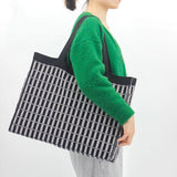 Large Casual Crochet Tote Bag Oversized Capacity Beach Woven Square Weekender