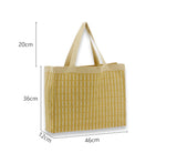 Large Casual Crochet Tote Bag Oversized Capacity Beach Woven Square Weekender