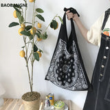 Large Printing Slouch Bag for Women - Big Capacity Shopper Bag