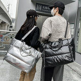 Waterproof Nylon Padded Tote Bag Quilted Cotton Space Handbag
