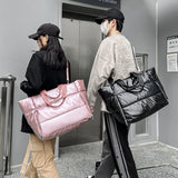 Waterproof Nylon Padded Tote Bag Quilted Cotton Space Handbag