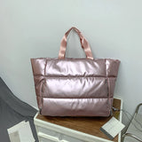 Waterproof Nylon Padded Tote Bag Quilted Cotton Space Handbag