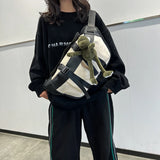 Oversize Fanny Pack Canvas Chest Bag Phone Purse Waist Bag
