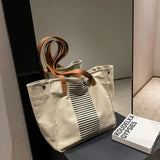Women Canvas Work Laptop Tote Bag Big Capacity Commuter Weekender Bag
