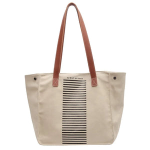 Women Canvas Work Laptop Tote Bag Big Capacity Commuter Weekender Bag