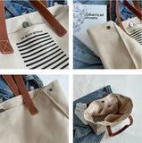 Women Canvas Work Laptop Tote Bag Big Capacity Commuter Weekender Bag