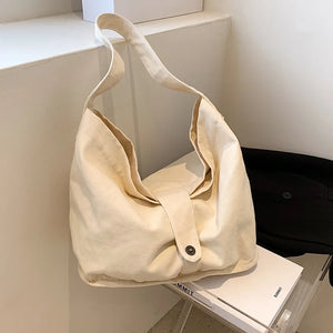 Oversized Female Casual Canvas Slouchy Shoulder Bag