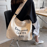 Large Canvas Slouchy Sling Shoulder Bag