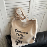 Large Canvas Slouchy Sling Shoulder Bag
