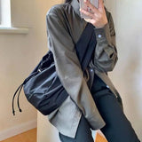 Oversized Women Bag Nylon Bucket Shoulder Bag Tote Bag