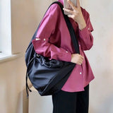 Oversized Women Bag Nylon Bucket Shoulder Bag Tote Bag