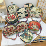Owl Elephant Print Crossbody Bag Harajuku Travel Students