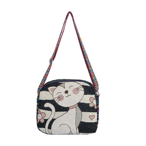 Owl Elephant Print Crossbody Bag Harajuku Travel Students