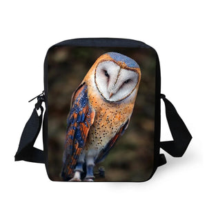 Kids Boy Owl Print Diagonal Bag Cross-body Shoulder Bag