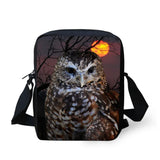 Kids Boy Owl Print Diagonal Bag Cross-body Shoulder Bag
