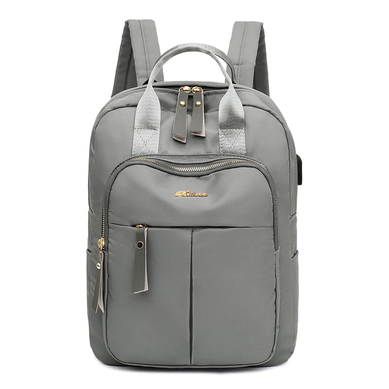 Oxford Cloth Backpack USB Anti-theft Women Student Scho