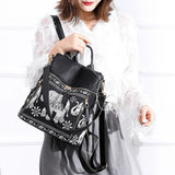 Elephant Print Travel Backpack Women School Bag Mochilas