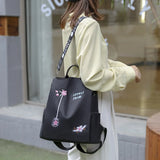 Chinese Style Embroidery Backpack Anti-theft Schoolbag