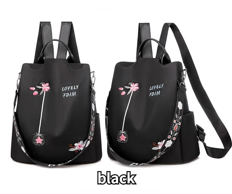 Chinese Style Embroidery Backpack Anti-theft Schoolbag