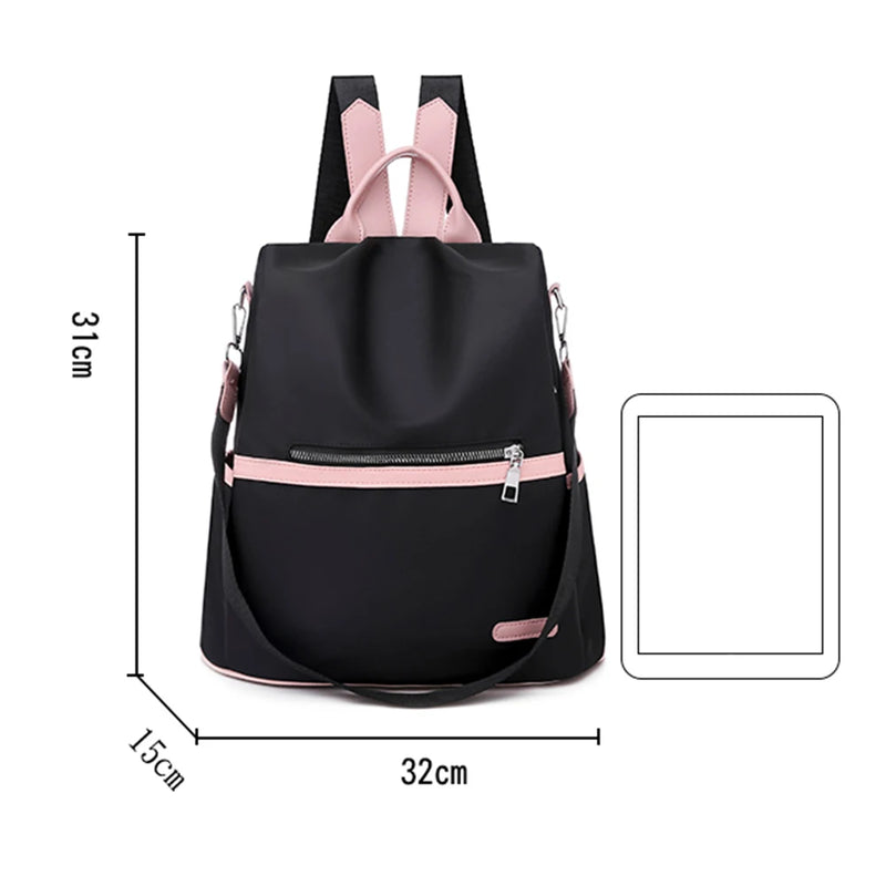Oxford Cloth Backpack Shoulder Bag Ladies Travel Knapsack