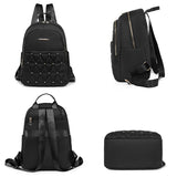 Waterproof Backpacks Rivet Student Girl Schoolbag Women's Shoulder Bags