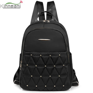 Waterproof Backpacks Rivet Student Girl Schoolbag Women's Shoulder Bags