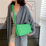 Women's Embroidered Shoulder Bag w/ Rhombus Design