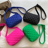 Women's Embroidered Shoulder Bag w/ Rhombus Design