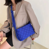 Women's Embroidered Shoulder Bag w/ Rhombus Design