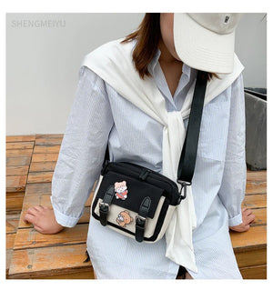 Oxford Crossbody Bags Youth Female Casual Student Girls Canvas Small Square Bag