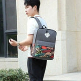 Oxford Three-Piece Backpack Personality Contrast Embroidered Bohemian Handbag