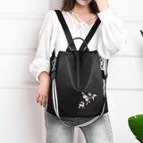 Oxford Women Backpack Embroidery Print School Shoulder Bags Anti-theft