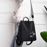 Oxford Women Backpack Embroidery Print School Shoulder Bags Anti-theft