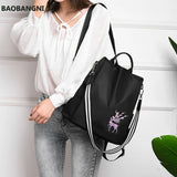 Embroidery Print Travel Backpack School Shoulder Bag