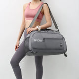 Oxford Women Shoulder Bags Waterproof Sports Gym Bag with Shoes Compartment