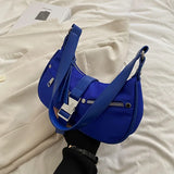 Oxford Women's Shoulder Bag Half Moon Handbag Y2K Tote Purse