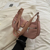 Oxford Women's Shoulder Bag Half Moon Handbag Y2K Tote Purse