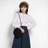 Small Round Canvas Shoulder Bag Casual Wild Fairy Bag