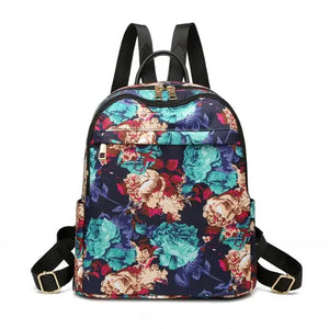 Waterproof Oxford Cloth Backpack Women Print Multifunction Shoulder Bag