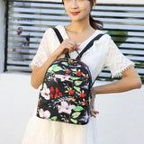 Waterproof Oxford Cloth Backpack Women Print Multifunction Shoulder Bag