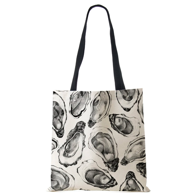 Oyster Seafood Bag Women Reusable Shopper Tote Bag