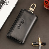 PIUNCLE High Natural Cowhide Men's Zipper Wallet Key Holder Vintage Car Key