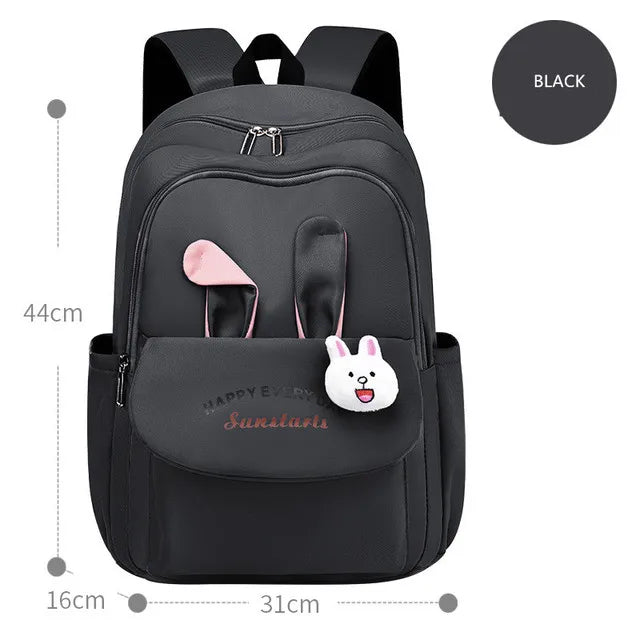 Girls' Rabbit Purple Pink School Backpack Waterproof Book Bag Kids Gift