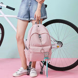 Waterproof Backpack Women School Bags For Teenagers Girls USB Charge Bow Travel