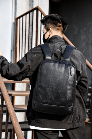 15.6 inch Laptop PU Backpack, College School Bags, 16 inch Travel Backbags