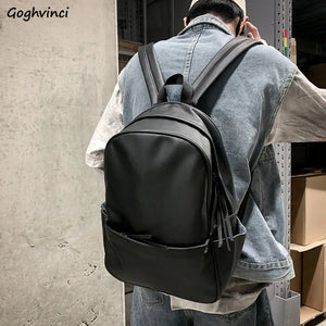 PU Backpacks Large Capacity Unisex School Bag Harajuku Travel Ins Retro Vintage