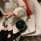 PU Ball Shape Evening Bag Round Shoulder Bag Chain Crossbody