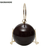 PU Ball Shape Evening Bag Round Shoulder Bag Chain Crossbody