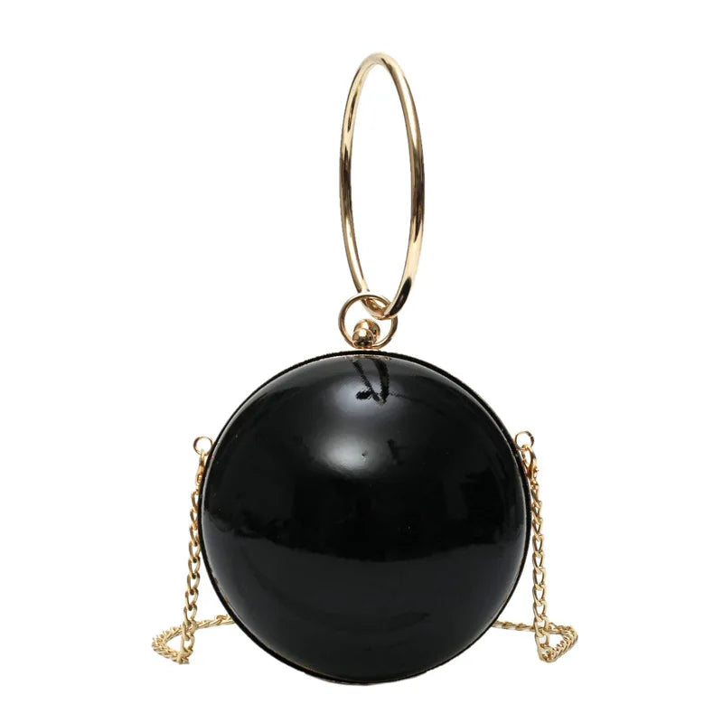 PU Ball Shape Evening Bag Round Shoulder Bag Chain Crossbody