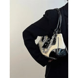 Canvas Stitching Women's Shoulder Bag Large Capacity Tote Handbag